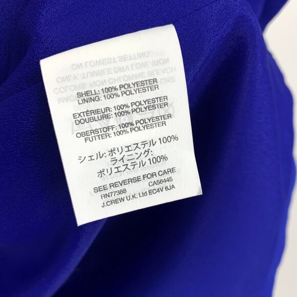 J. Crew Wrap Dress Womens Size 4 3/4 Sleeve Tie Waist Blue - Picture 6 of 6